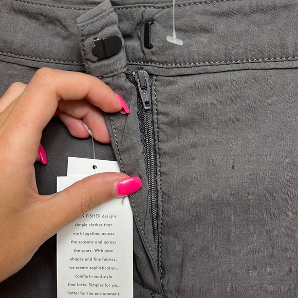 NWT Eileen Fisher Linen Blend Dapple Short Skirt Gray Size 14 - Picture 7 of 16